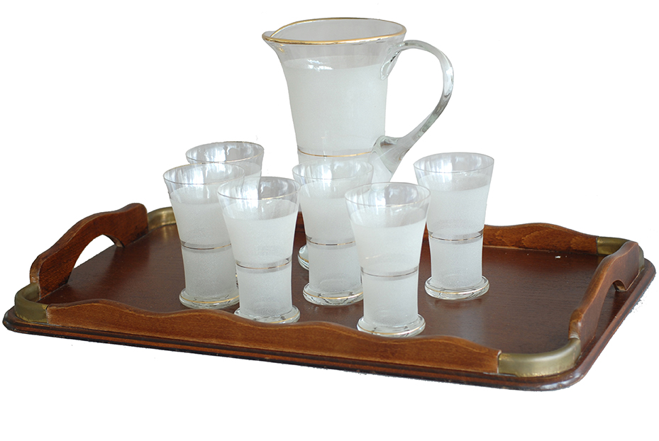 15 Vintage american lemonade set w-6 glasses 1 pitcher